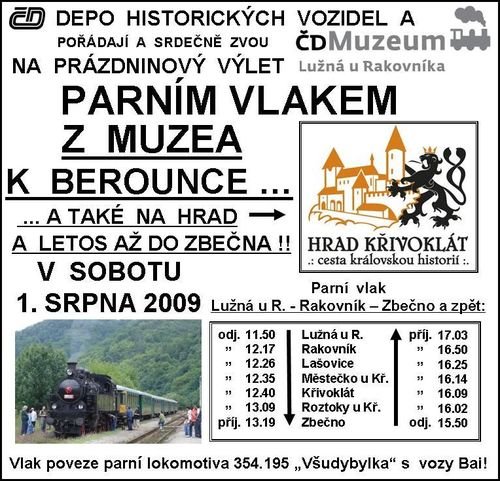 Parním vlakem z muzea k Berounce!
