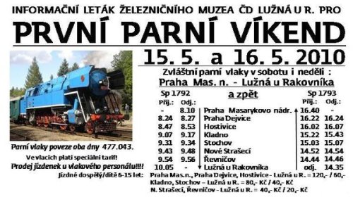 První parní víkend v Lužné u Rakovníka