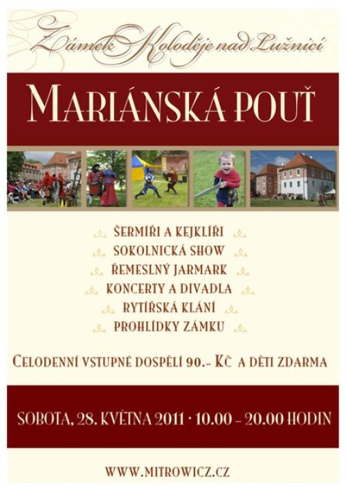 Mariánská pouť otevře návštěvníkům zámek v Kolodějích nad Lužnicí