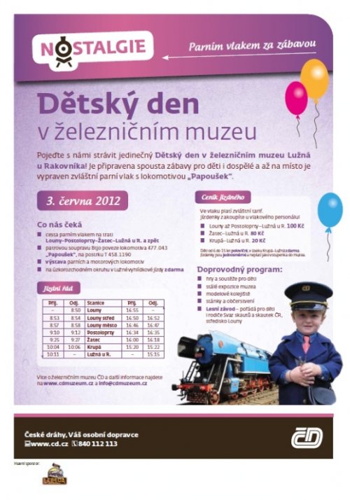 Navštivte na Den dětí Železniční muzeum v Lužné u Rakovníka