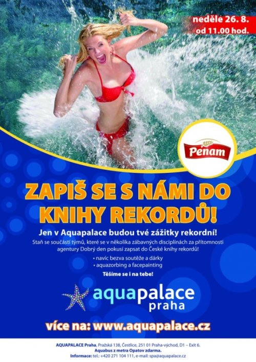 Zažijte neděli plnou rekordů v Aquapalace v Čestlicích